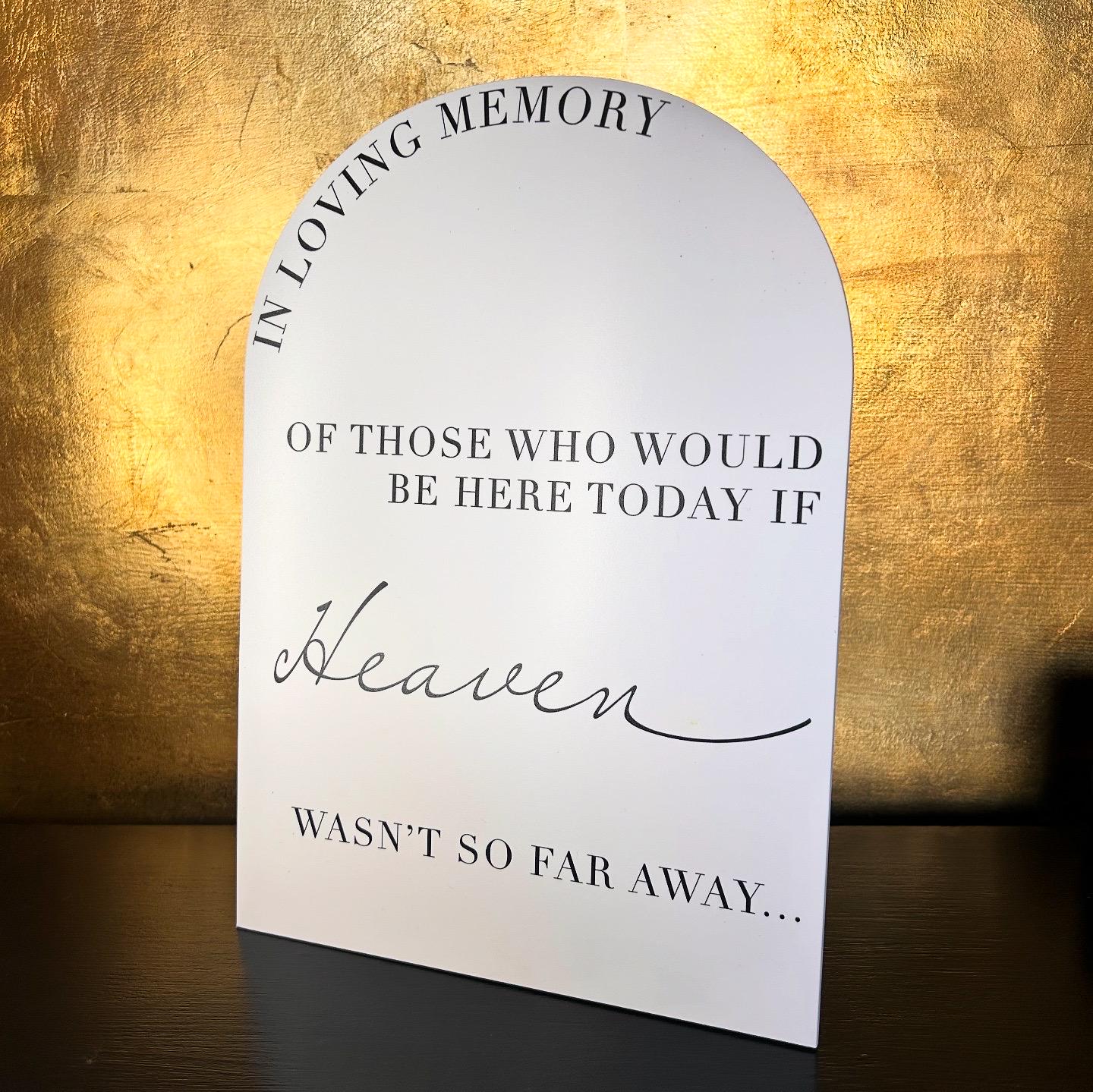 Minimalist Arched Wedding In Memory Of memorial: Print at Home Digital Download - Luxury Sign, Wedding Sign, Wedding Details, Minimalist - Designed in the UK