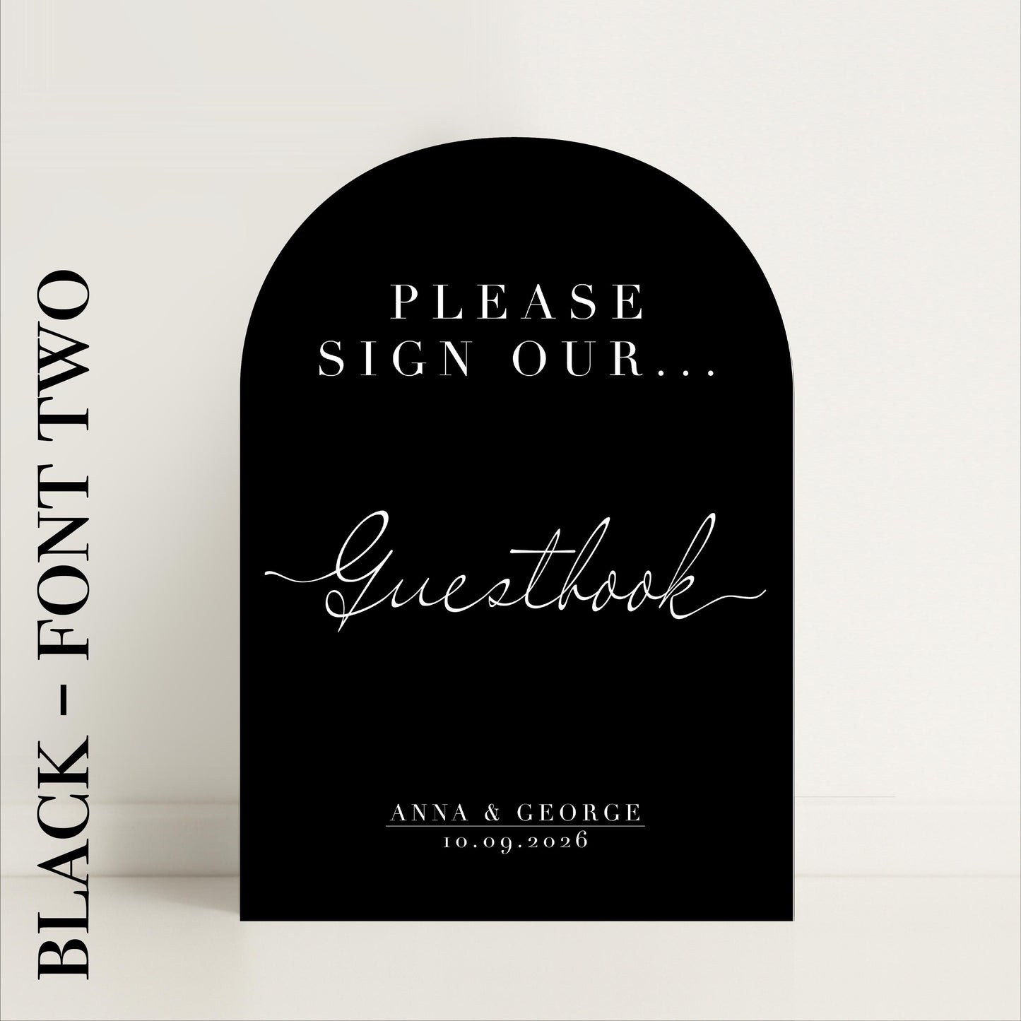 Minimalist Guestbook Arched Wedding Sign: Print at home digital download – Wedding Sign, Custom Sign, Luxury Sign, Wedding details – Designed in the UK