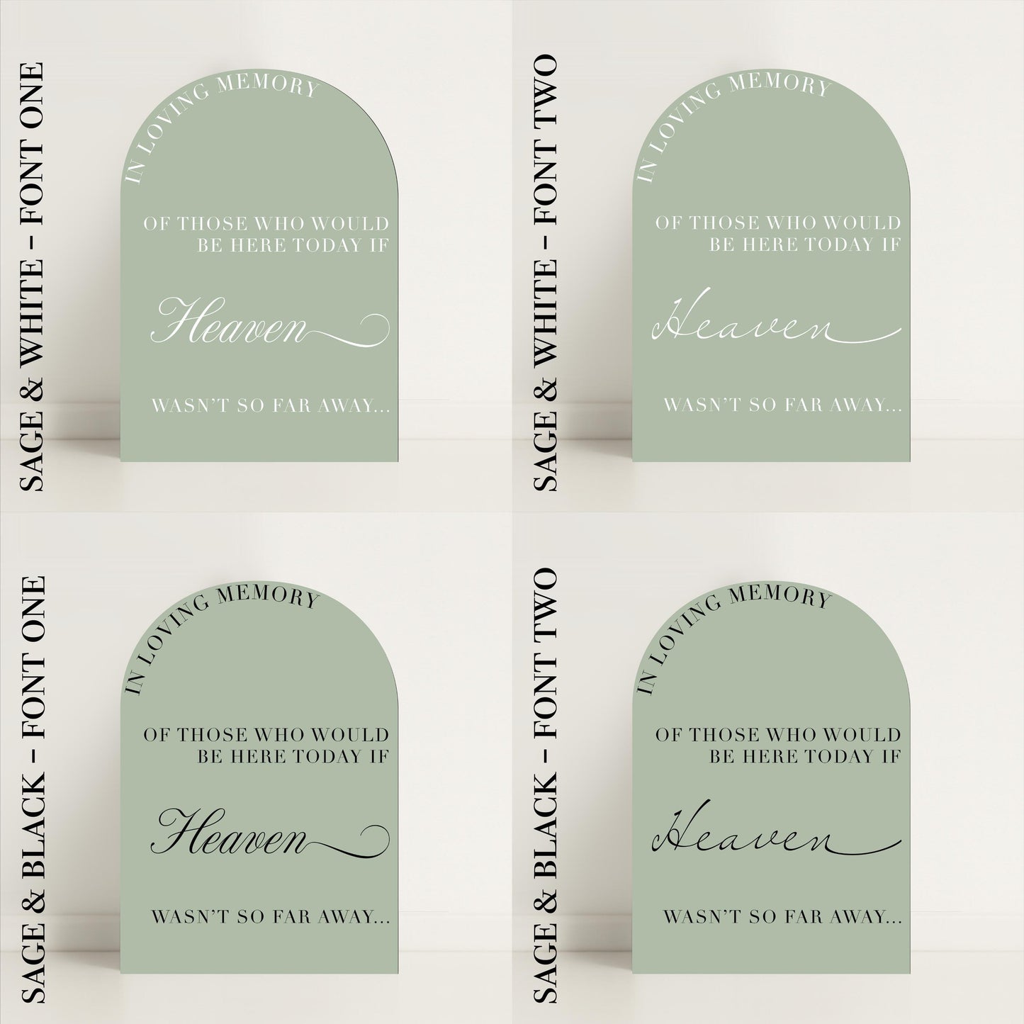 Minimalist Arched Wedding In Memory Of memorial: Print at Home Digital Download - Luxury Sign, Wedding Sign, Wedding Details, Minimalist - Designed in the UK