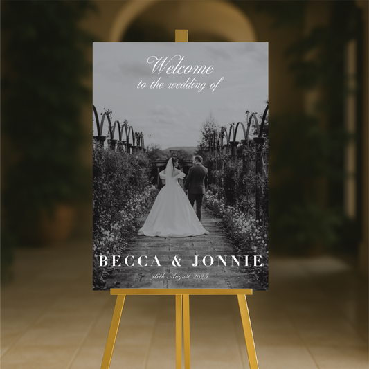 Editorial Aesthetic Wedding Photograph Welcome Sign – Wedding Sign, Custom Sign, Luxury Sign, Wedding details, Trending – Made to order & designed in the UK