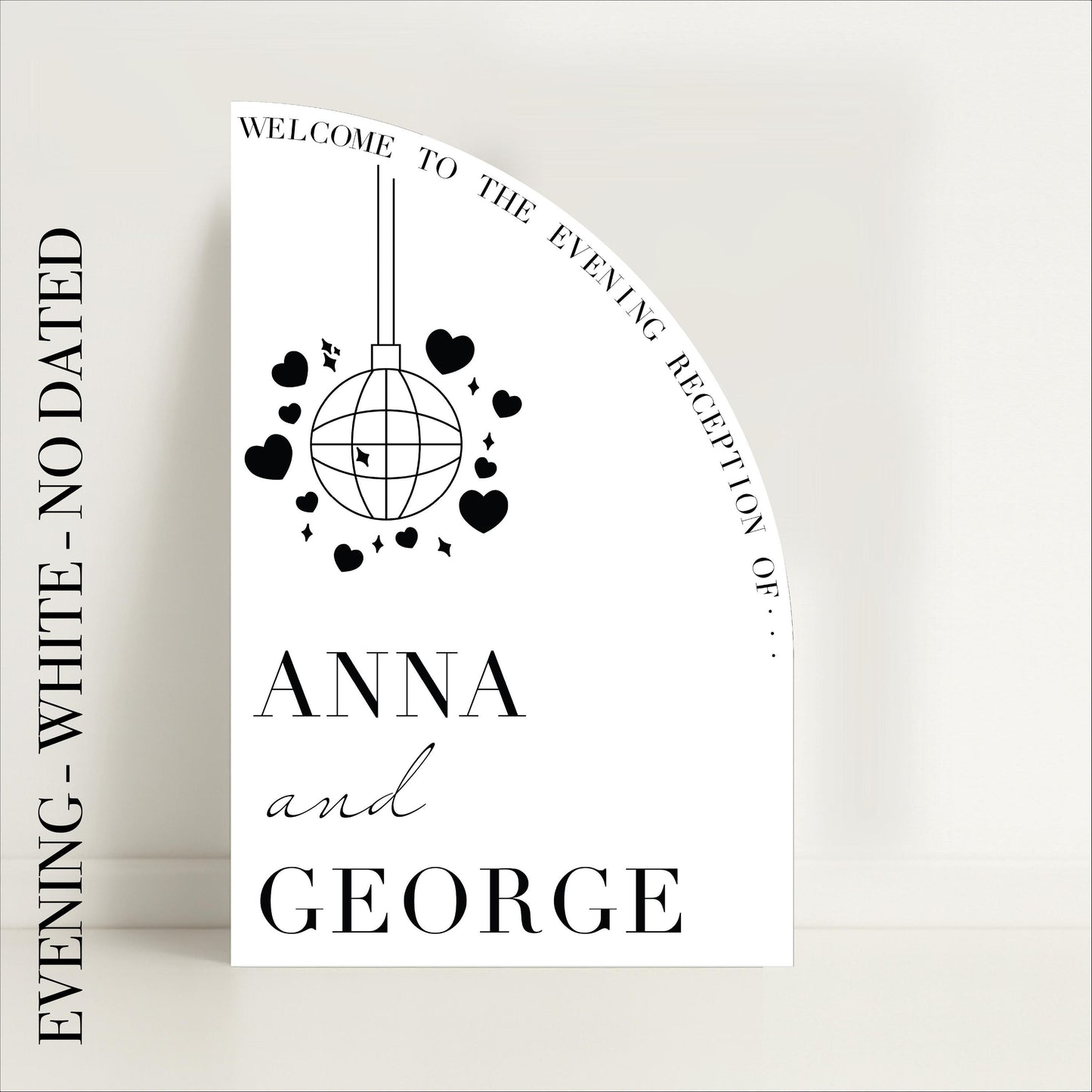 Disco Ball Wedding Welcome Sign - Evening Reception, Wedding Sign, Luxury Signs, Personalised Signs - Made to order & designed in the UK