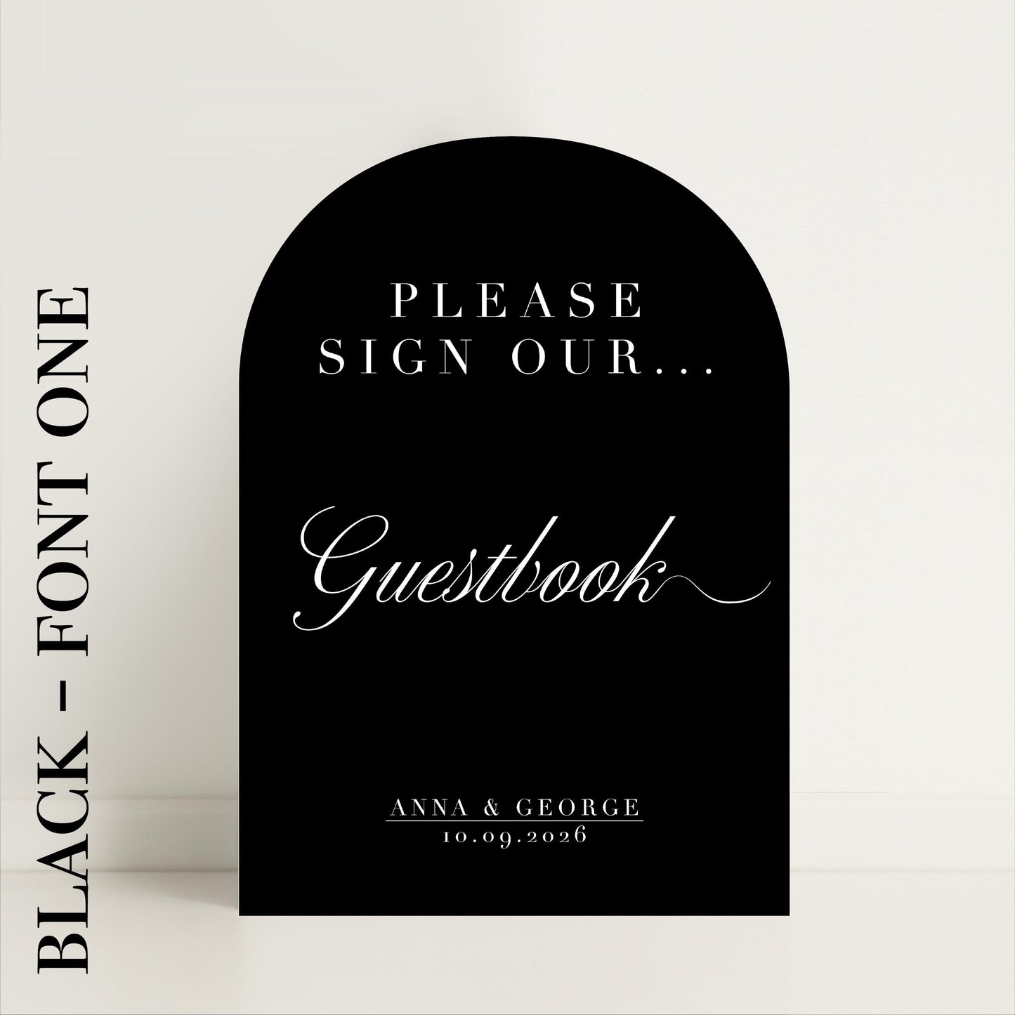 Minimalist Guestbook Arched Wedding Sign: Print at home digital download – Wedding Sign, Custom Sign, Luxury Sign, Wedding details – Designed in the UK