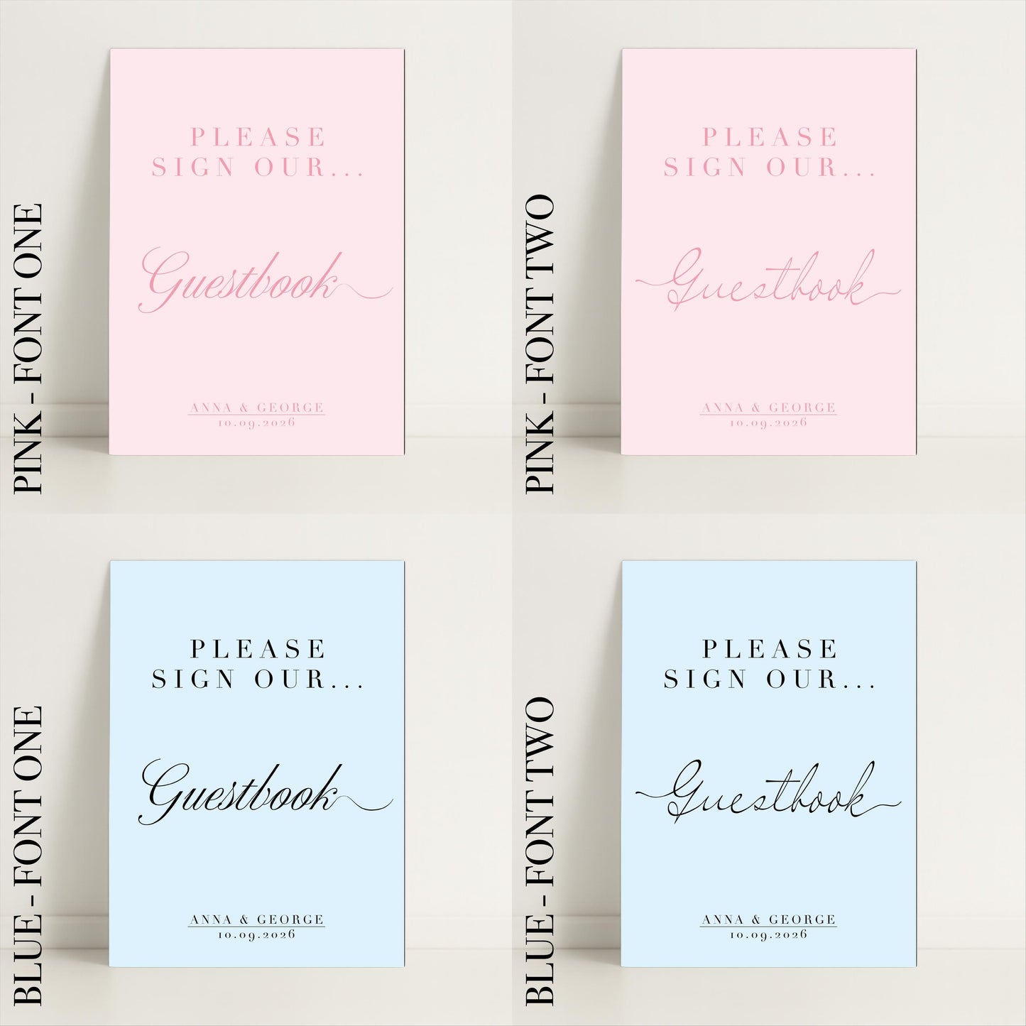 Minimalist Guestbook Wedding Sign – Wedding Sign, Custom Sign, Luxury Sign, Wedding details – Made to order & designed in the UK
