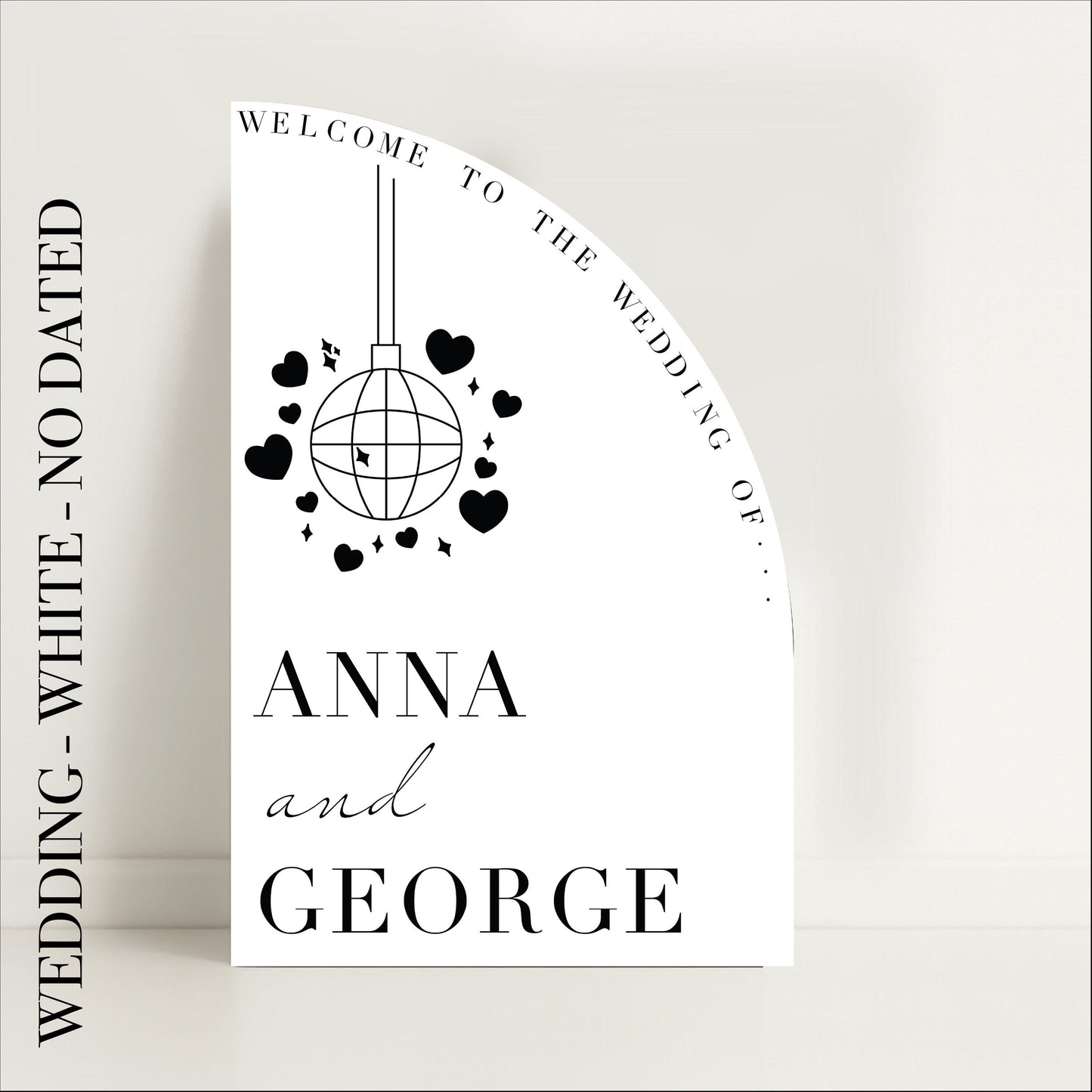 Disco Ball Wedding Welcome Sign - Evening Reception, Wedding Sign, Luxury Signs, Personalised Signs - Made to order & designed in the UK