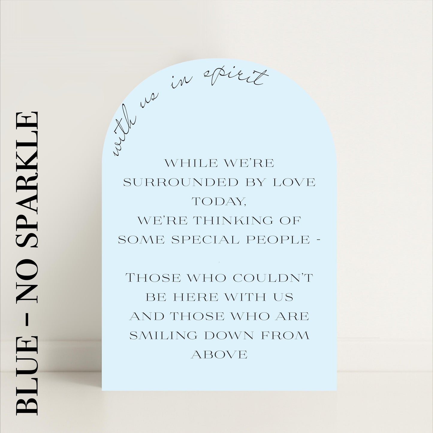 Minimalist Arched Wedding Memorial Sign 'With us in Spirit': Print at Home Digital Download - Wedding Sign, Wedding Details, In Memory Of - Designed in the UK
