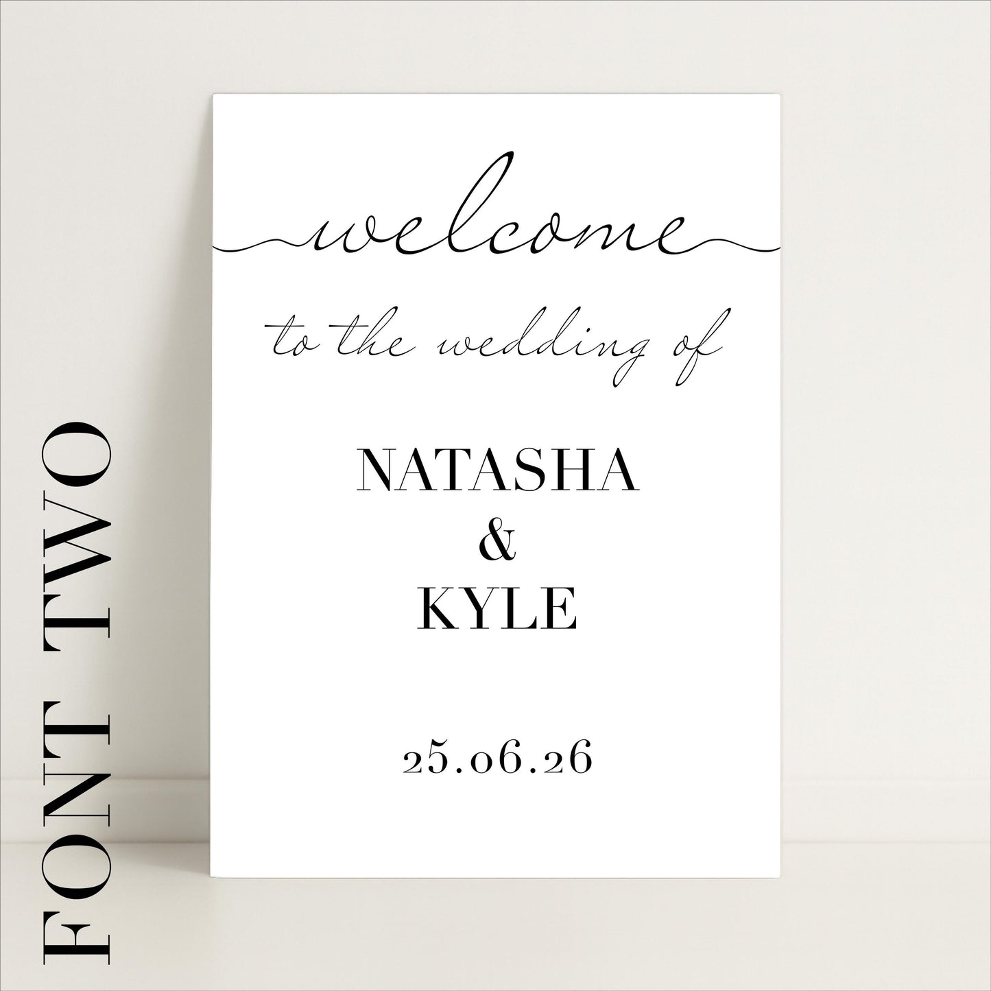 Minimalist Wedding Welcome Sign – Wedding Sign, Custom Sign, Luxury Sign, Wedding details, Trending – Made to order & designed in the UK