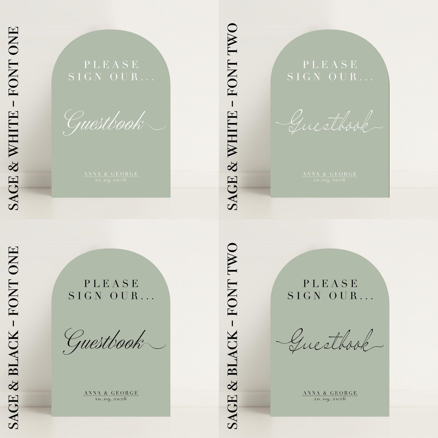Minimalist Guestbook Arched Wedding Sign: Print at home digital download – Wedding Sign, Custom Sign, Luxury Sign, Wedding details – Designed in the UK