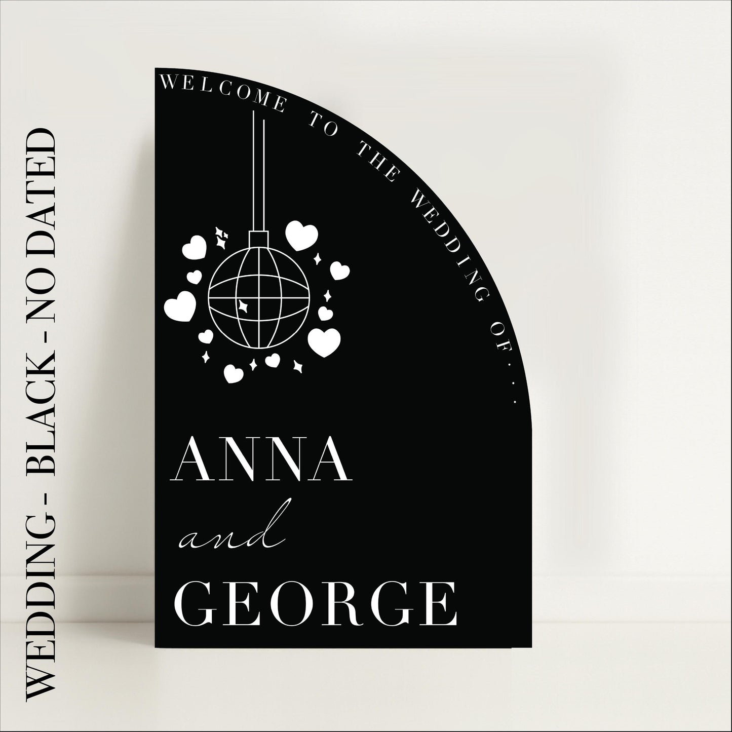 Disco Ball Wedding Welcome Sign - Evening Reception, Wedding Sign, Luxury Signs, Personalised Signs - Made to order & designed in the UK