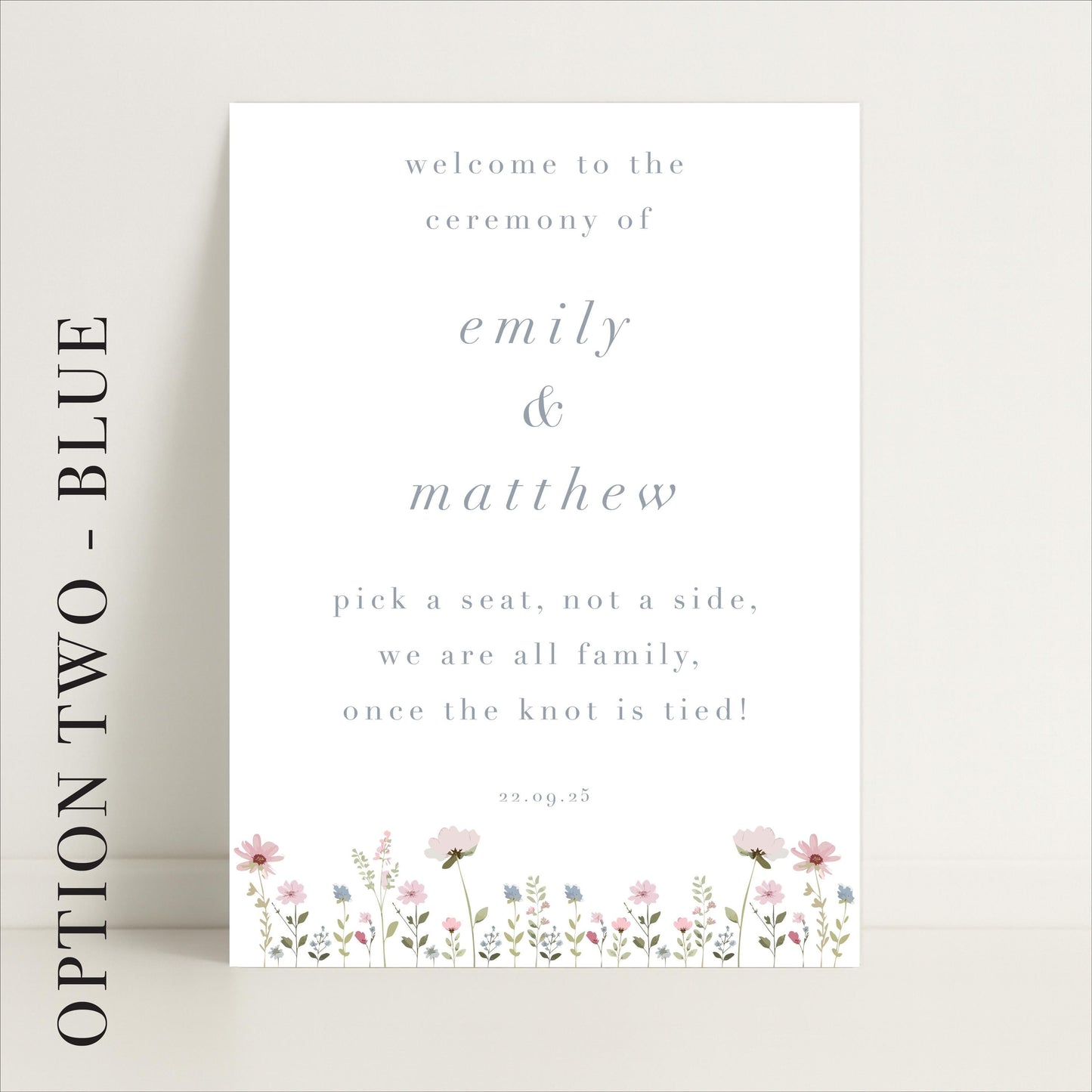 Ditsy Floral Wedding Ceremony Welcome Sign - Wedding Sign, Floral Theme, Pastel Wedding, Wedding Trends - Made to order & designed in the UK