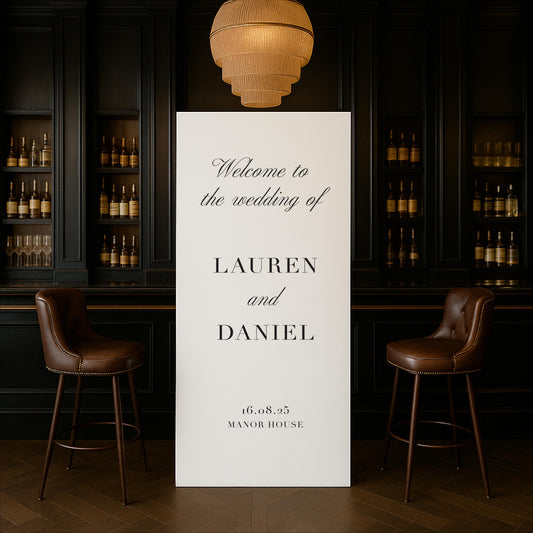 Minimalist Wedding Welcome Sign – Wedding Sign, Custom Sign, Luxury Sign, Wedding details, Trending – Made to order & designed in the UK