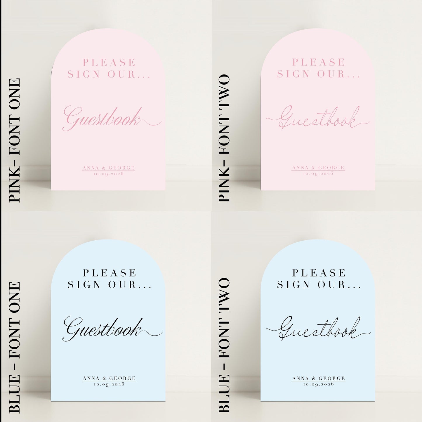 Minimalist Guestbook Arched Wedding Sign: Print at home digital download – Wedding Sign, Custom Sign, Luxury Sign, Wedding details – Designed in the UK