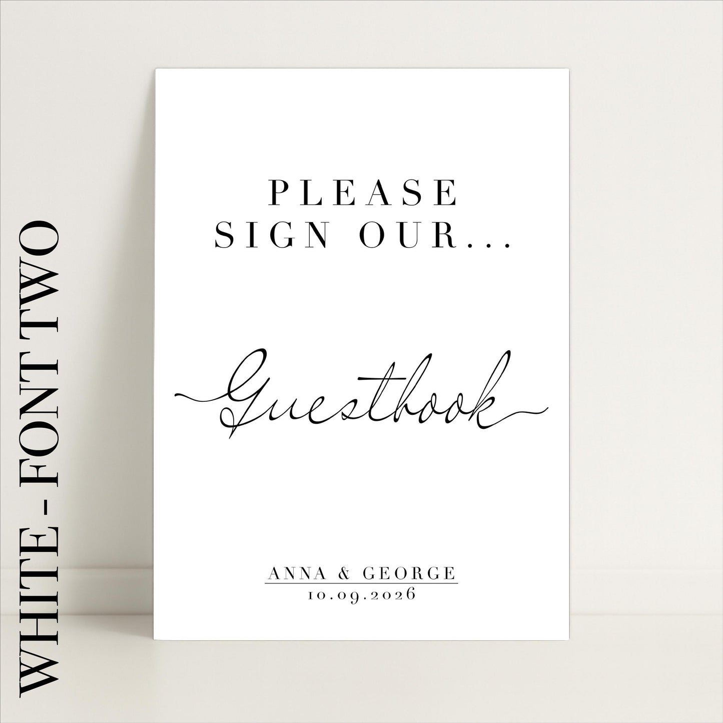 Minimalist Guestbook Wedding Sign – Wedding Sign, Custom Sign, Luxury Sign, Wedding details – Made to order & designed in the UK