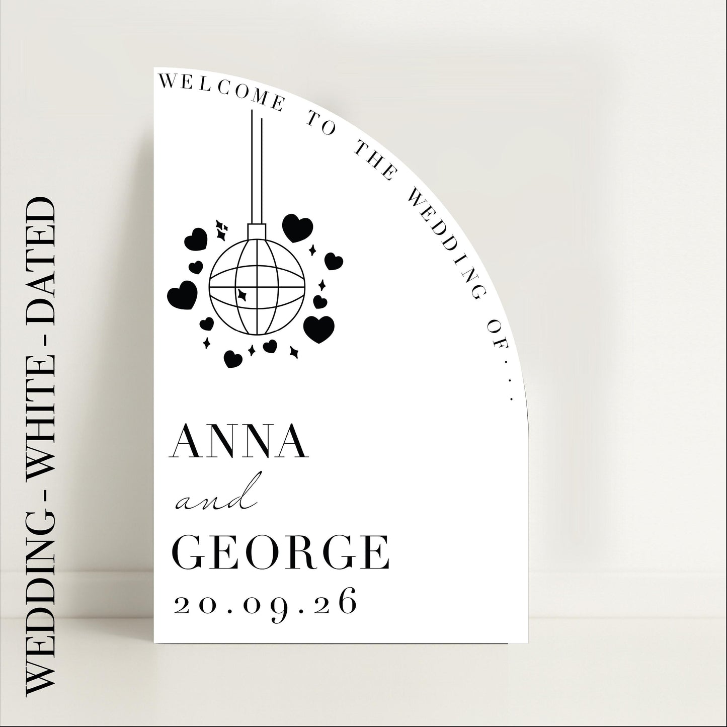 Disco Ball Wedding Welcome Sign - Evening Reception, Wedding Sign, Luxury Signs, Personalised Signs - Made to order & designed in the UK