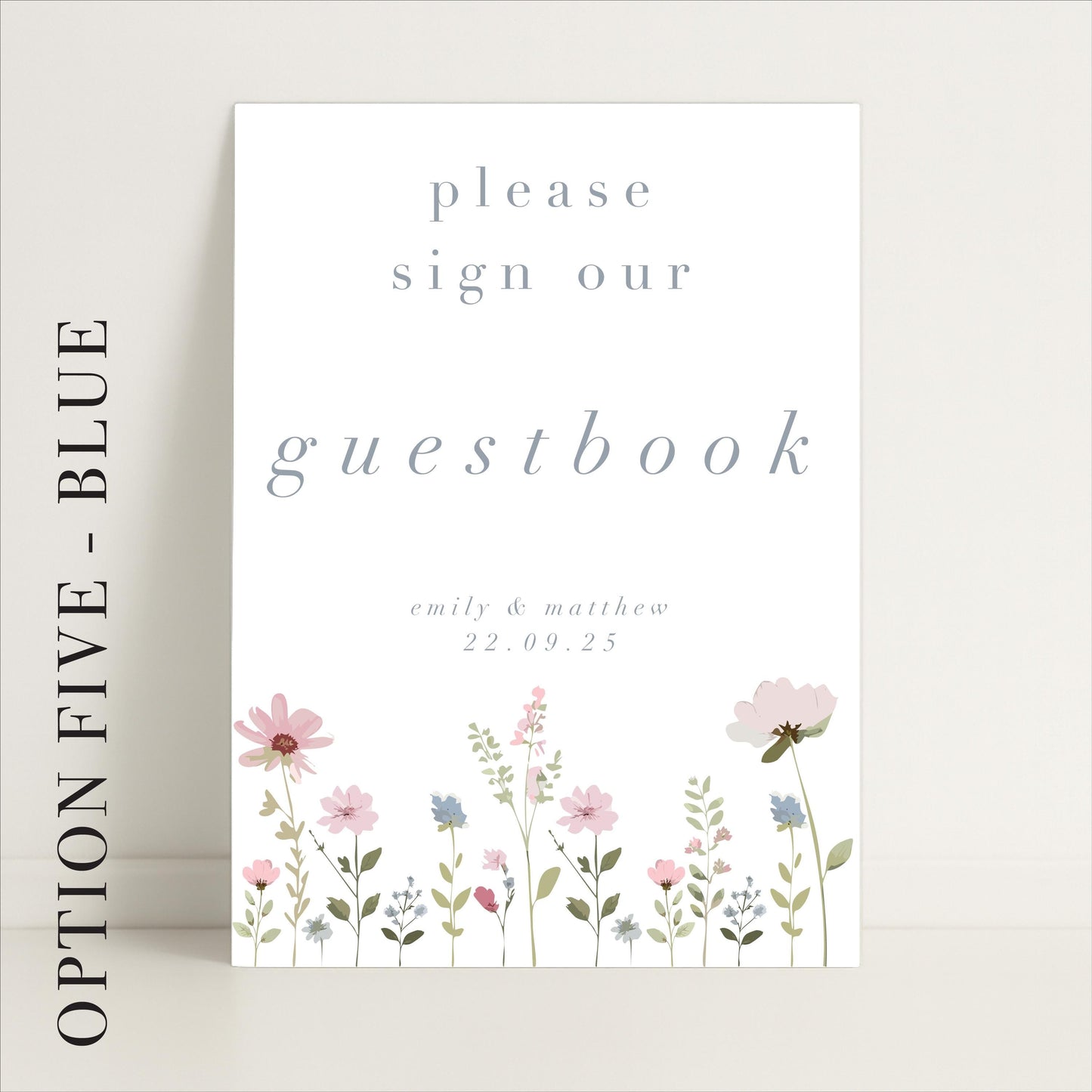 Ditsy Floral Wedding Guestbook Sign - Arched or Rectangle – Personalised Sign, Custom Sign, Luxury Sign – Made to order & designed in the UK
