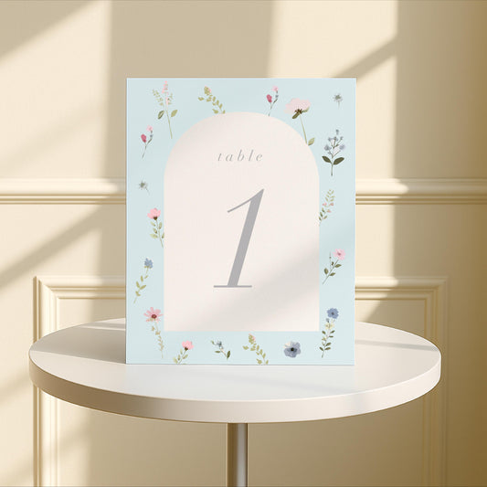 Ditsy Floral Table Numbers - Arched or Rectangle – Wedding Sign, Personalised Sign, Luxury Sign, Vintage –Made to order & designed in the UK