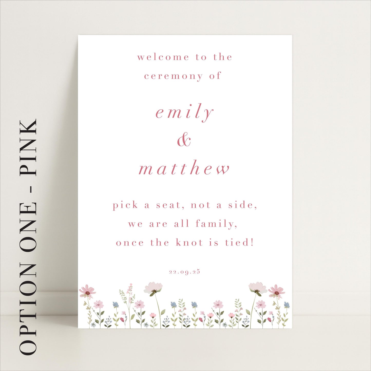 Ditsy Floral Wedding Ceremony Welcome Sign - Wedding Sign, Floral Theme, Pastel Wedding, Wedding Trends - Made to order & designed in the UK