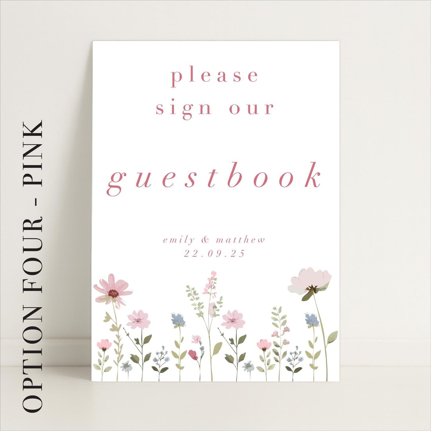 Ditsy Floral Wedding Guestbook Sign - Arched or Rectangle – Personalised Sign, Custom Sign, Luxury Sign – Made to order & designed in the UK