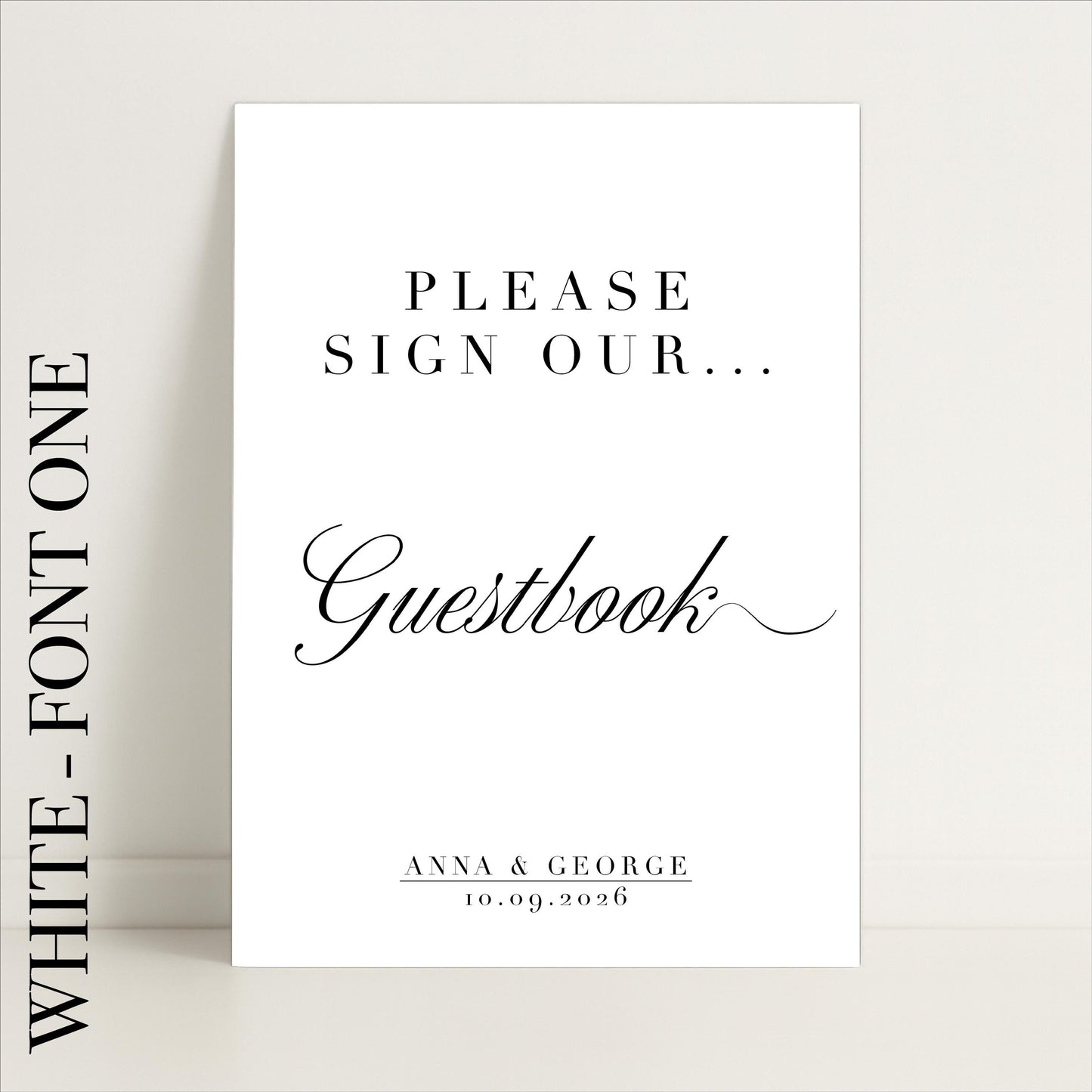 Minimalist Guestbook Wedding Sign – Wedding Sign, Custom Sign, Luxury Sign, Wedding details – Made to order & designed in the UK
