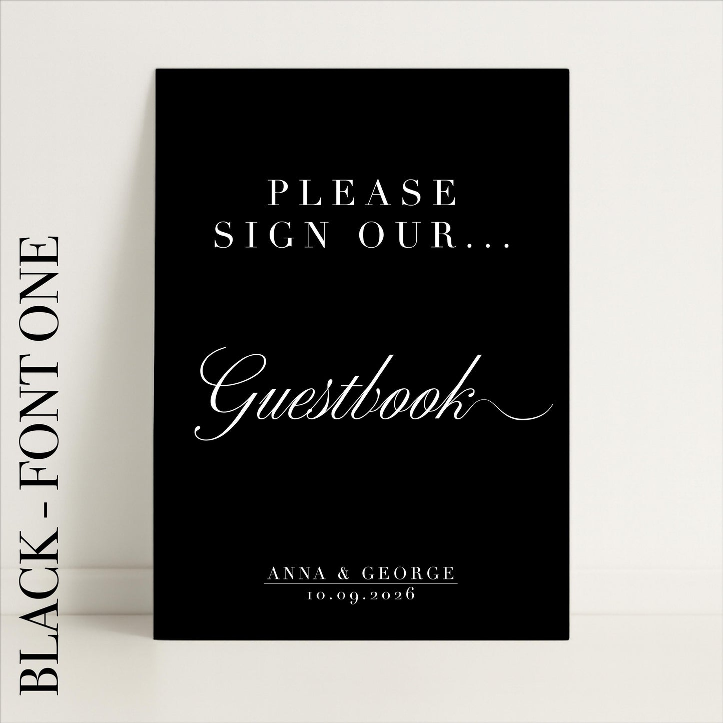 Minimalist Guestbook Wedding Sign – Wedding Sign, Custom Sign, Luxury Sign, Wedding details – Made to order & designed in the UK