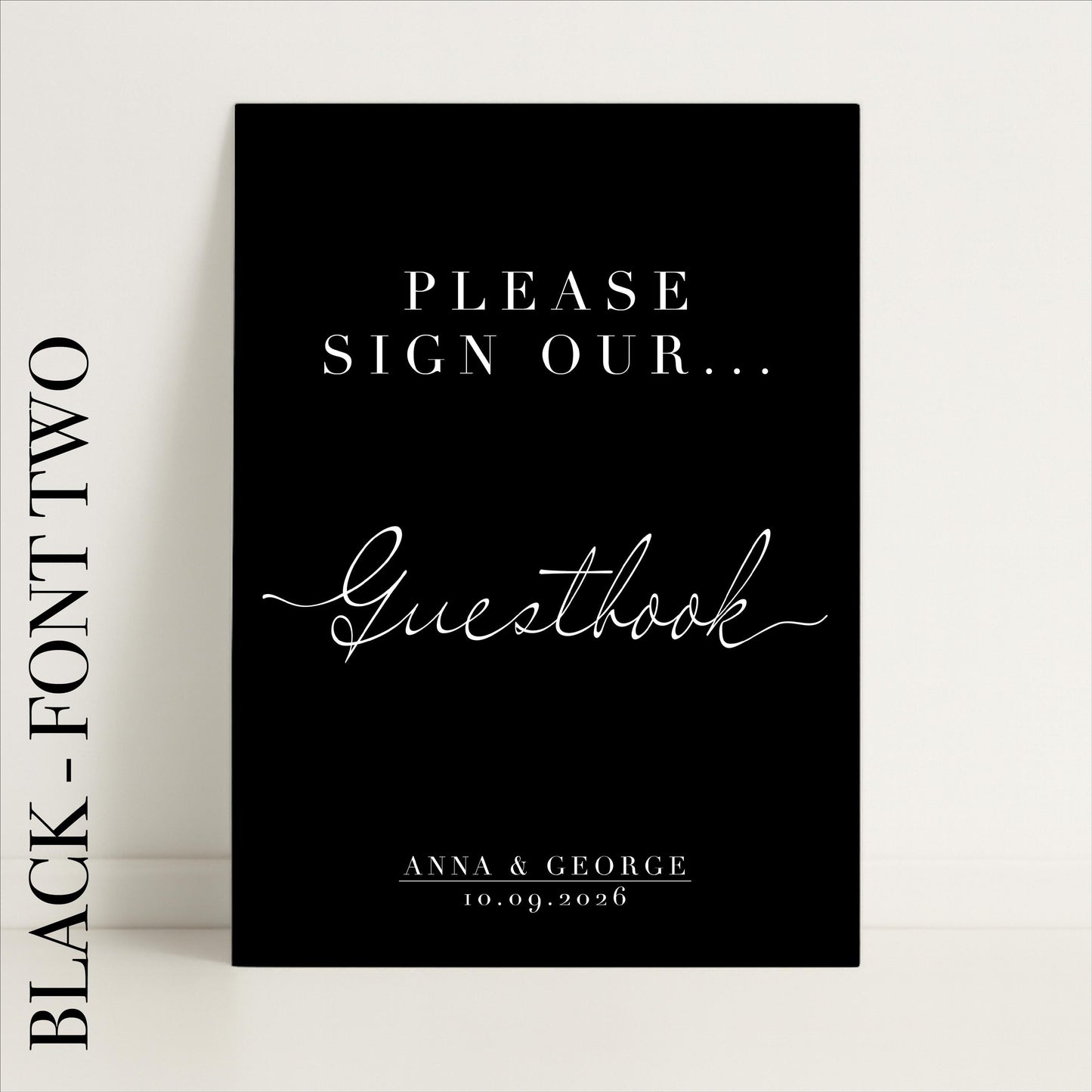 Minimalist Guestbook Wedding Sign – Wedding Sign, Custom Sign, Luxury Sign, Wedding details – Made to order & designed in the UK