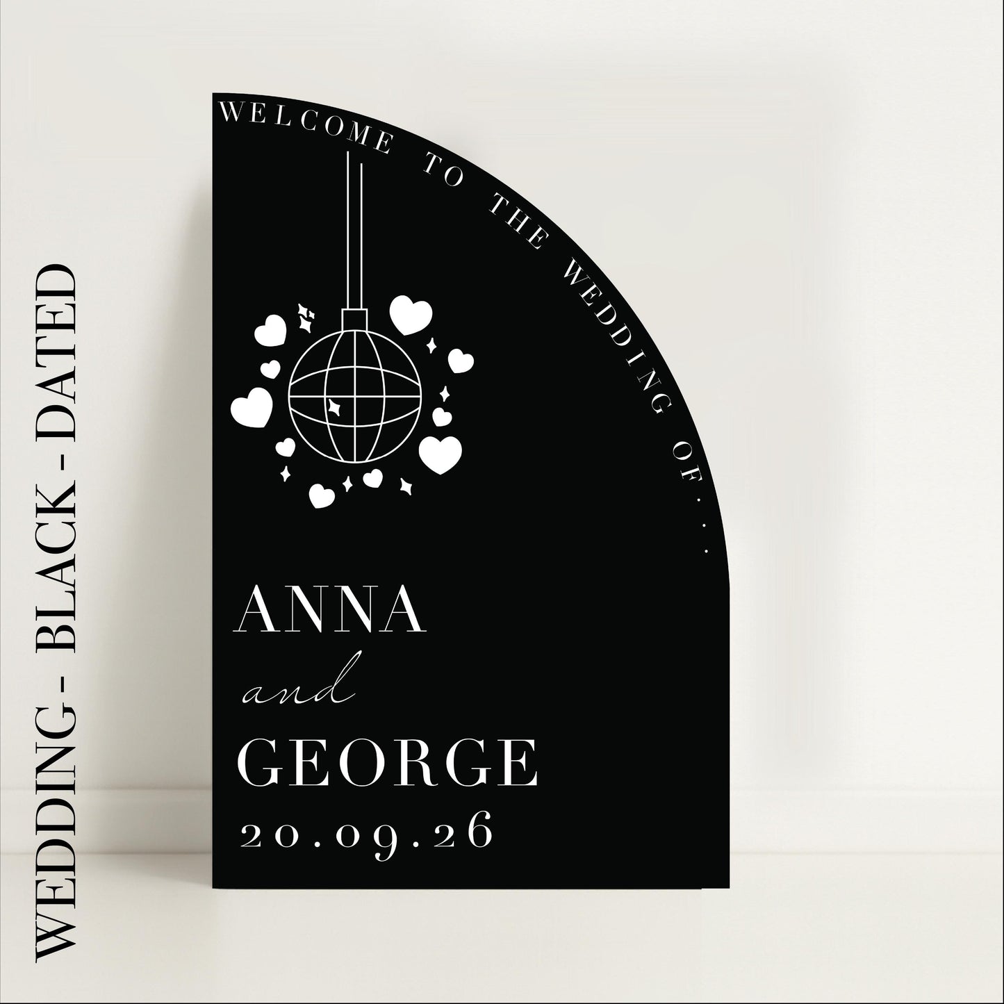 Disco Ball Wedding Welcome Sign - Evening Reception, Wedding Sign, Luxury Signs, Personalised Signs - Made to order & designed in the UK