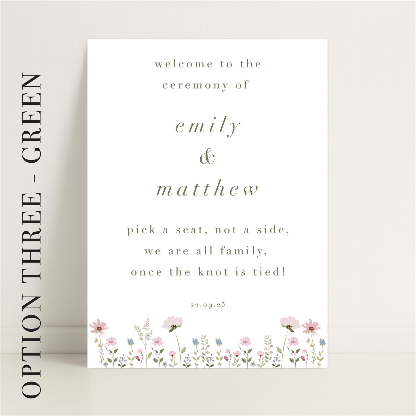 Ditsy Floral Wedding Ceremony Welcome Sign - Wedding Sign, Floral Theme, Pastel Wedding, Wedding Trends - Made to order & designed in the UK