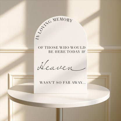 Minimalist Arched Wedding In Memory Of memorial - Luxury Sign, Wedding Sign, Wedding Details, Minimalist - Made to Order in the UK