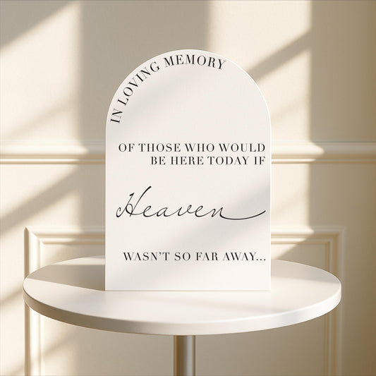 Minimalist Arched Wedding In Memory Of memorial: Print at Home Digital Download - Luxury Sign, Wedding Sign, Wedding Details, Minimalist - Designed in the UK