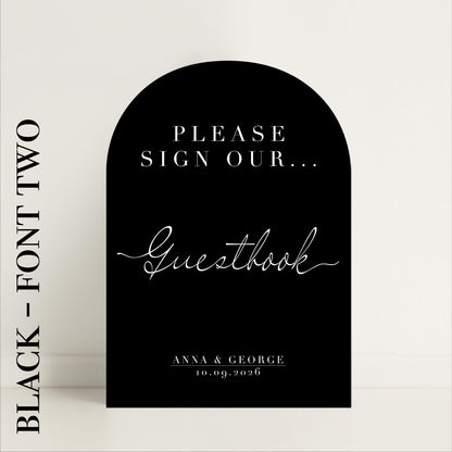 Minimalist Guestbook Arched Wedding Sign: Print at home digital download – Wedding Sign, Custom Sign, Luxury Sign, Wedding details – Designed in the UK