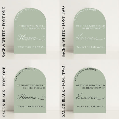 Minimalist Arched Wedding In Memory Of memorial - Luxury Sign, Wedding Sign, Wedding Details, Minimalist - Made to Order in the UK