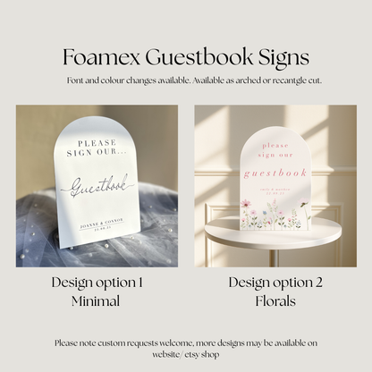 Personalised Wedding Sign Bundle ‘The Details’ – Guestbook Sign, Memorial Sign & Bar Sign, Modern Wedding Decor Foamex