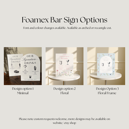 Personalised Wedding Signs Bundle ’The Ultimate Package' – Seating Plan, Welcome, Order of the Day, Bar, Memorial and Guestbook Signs
