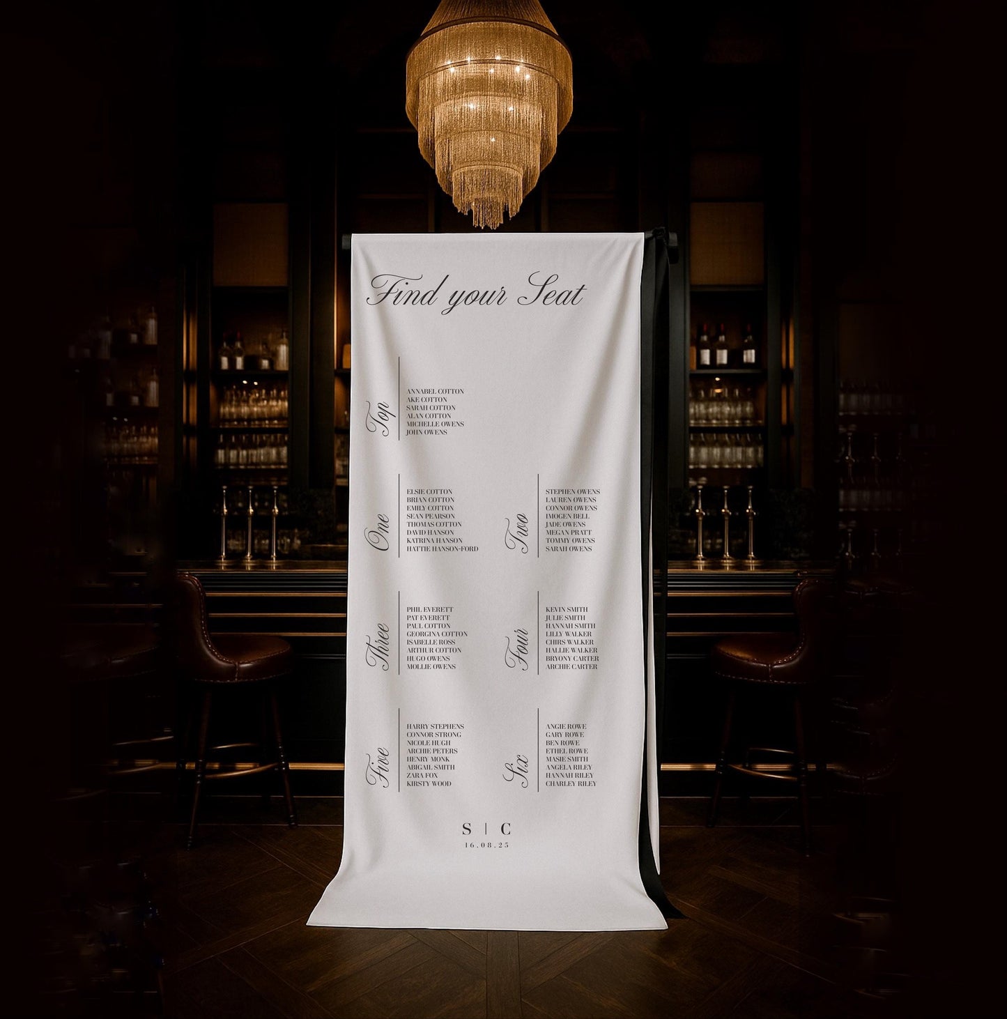 Minimalist Fabric Seating Chart Sign – Canvas sign, Fabric Sign, Monochrome,  Wedding Seating Plan – Made to order & designed in the UK