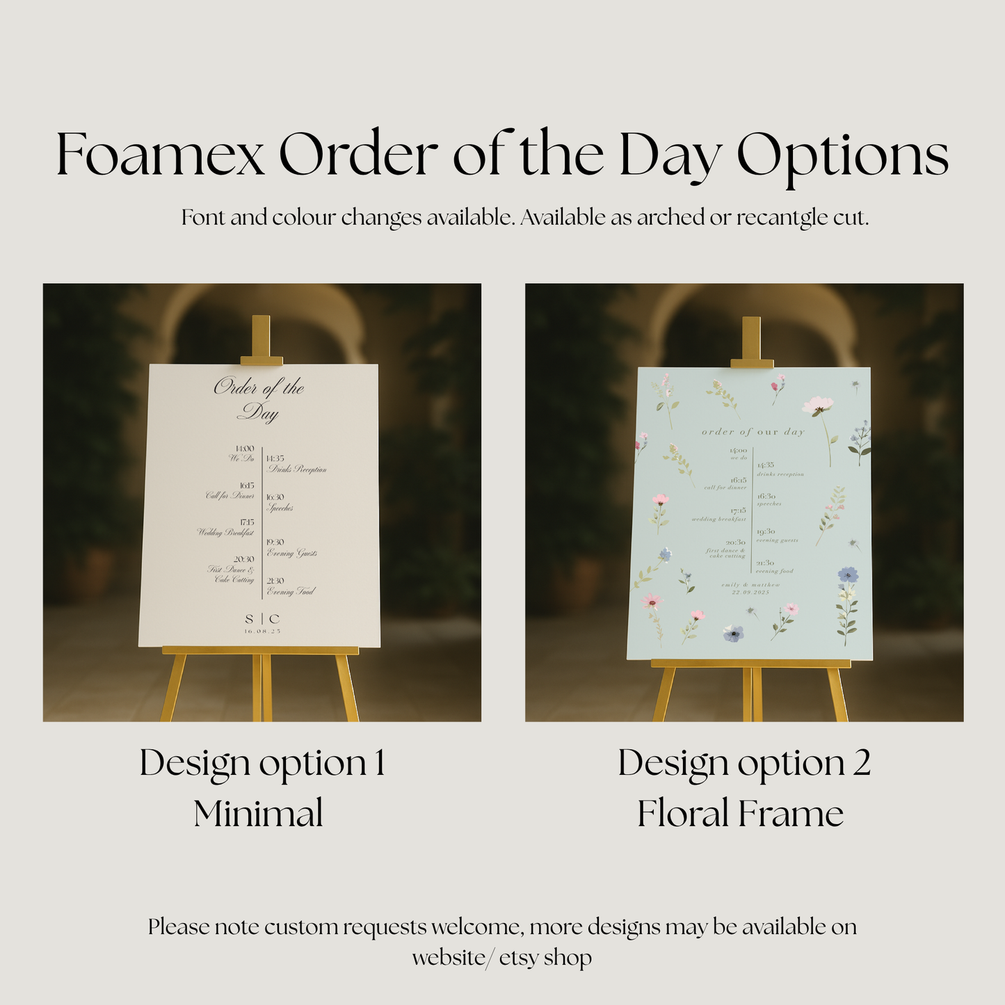 Personalised Wedding Signs Bundle ’The Ultimate Package' – Seating Plan, Welcome, Order of the Day, Bar, Memorial and Guestbook Signs