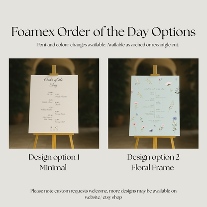 Personalised Wedding Signs Bundle ’The Ultimate Package' – Seating Plan, Welcome, Order of the Day, Bar, Memorial and Guestbook Signs