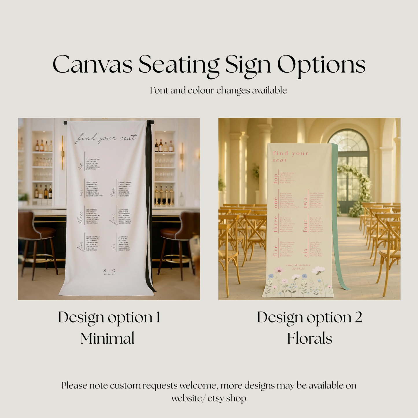 Personalised Wedding Signs Bundle ’The Ultimate Package' – Seating Plan, Welcome, Order of the Day, Bar, Memorial and Guestbook Signs