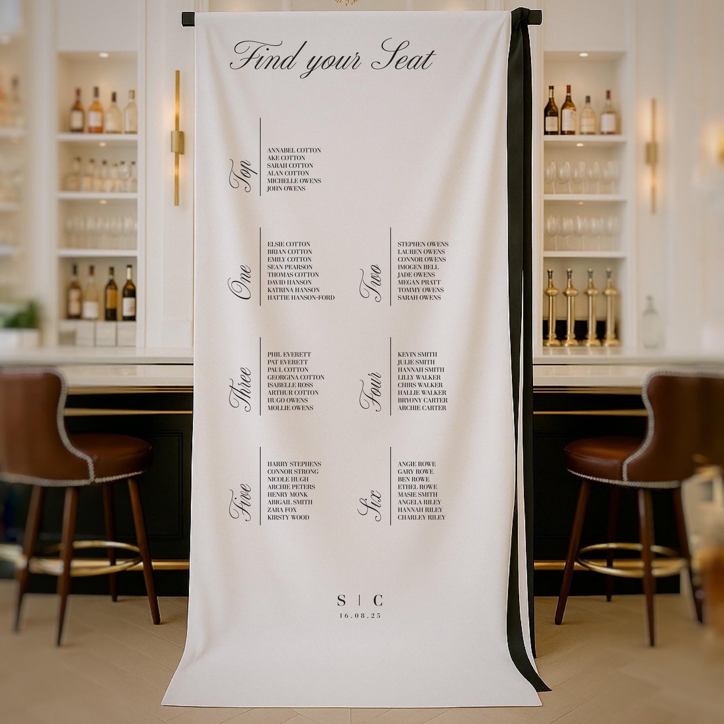 Minimalist Fabric Seating Chart Sign – Canvas sign, Fabric Sign, Monochrome,  Wedding Seating Plan – Made to order & designed in the UK