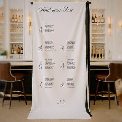 Minimalist Fabric Seating Chart Sign – Canvas sign, Fabric Sign, Monochrome,  Wedding Seating Plan – Made to order & designed in the UK