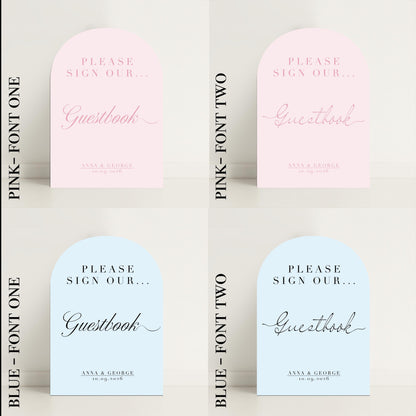 Minimalist Guestbook Arched Wedding Sign: Print at home digital download – Wedding Sign, Custom Sign, Luxury Sign, Wedding details – Designed in the UK