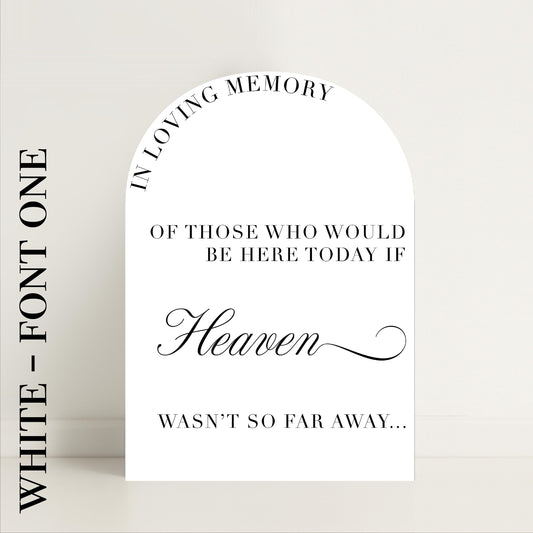 Minimalist Arched Wedding In Memory Of memorial: Print at Home Digital Download - Luxury Sign, Wedding Sign, Wedding Details, Minimalist - Designed in the UK