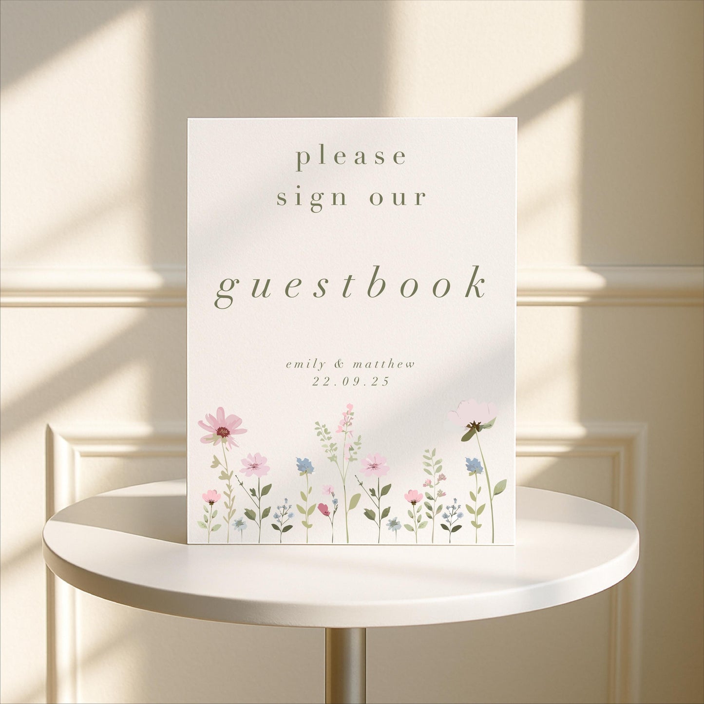 Ditsy Floral Wedding Guestbook Sign - Arched or Rectangle – Personalised Sign, Custom Sign, Luxury Sign – Made to order & designed in the UK
