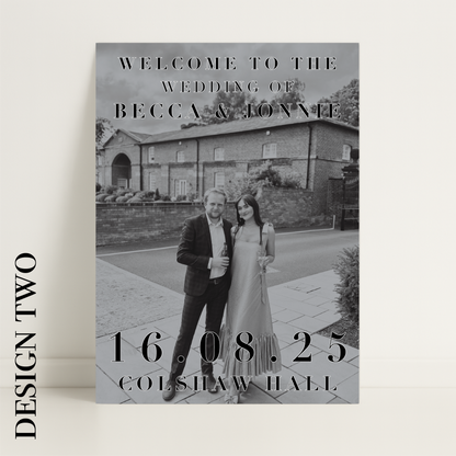 Editorial Aesthetic Wedding Photograph Welcome Sign – Wedding Sign, Custom Sign, Luxury Sign, Wedding details, Trending – Made to order & designed in the UK