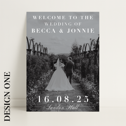 Editorial Aesthetic Wedding Photograph Welcome Sign – Wedding Sign, Custom Sign, Luxury Sign, Wedding details, Trending – Made to order & designed in the UK
