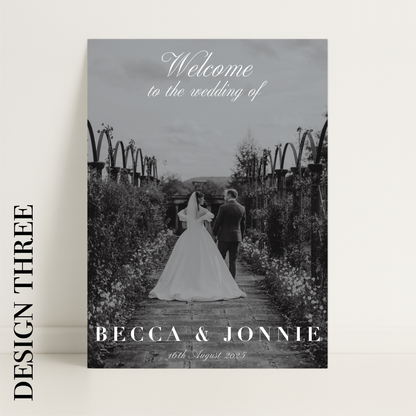 Editorial Aesthetic Wedding Photograph Welcome Sign – Wedding Sign, Custom Sign, Luxury Sign, Wedding details, Trending – Made to order & designed in the UK