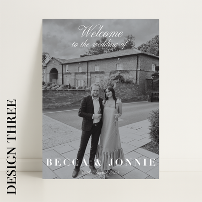 Editorial Aesthetic Wedding Photograph Welcome Sign – Wedding Sign, Custom Sign, Luxury Sign, Wedding details, Trending – Made to order & designed in the UK